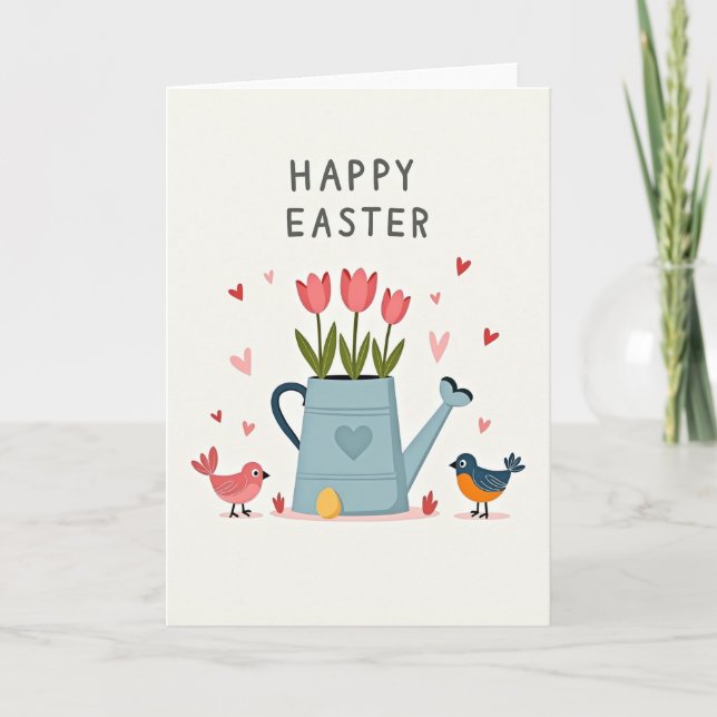 Pastel Hearts Easter Card (Front)