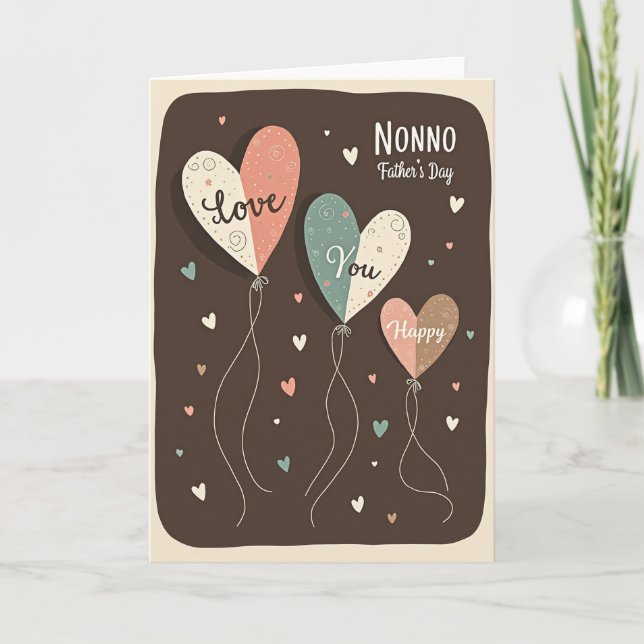 Pastel Hearts Fathers Day Card (Front)