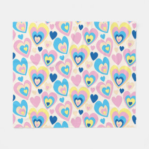 Pastel Hearts. Fleece Blanket