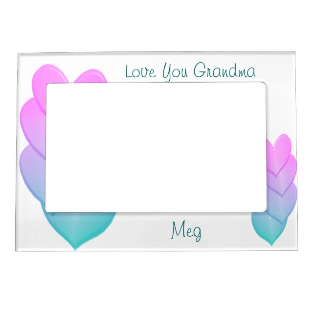 Pastel Hearts Magnetic Frame- personalize Frame (Front)