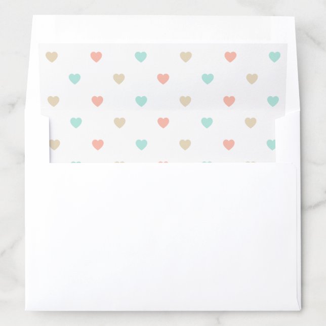 Pastel Hearts Pattern Envelope Liner (In Envelope)