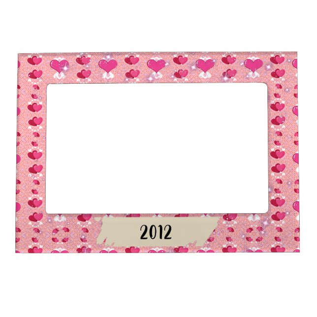 Pastel Hearts Pattern Magnetic Frame (Front)