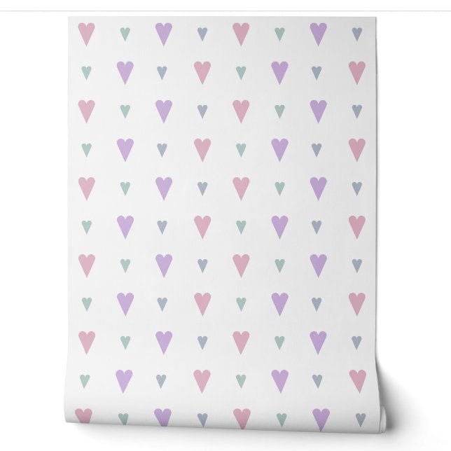 pastel hearts pattern wallpaper  (Unrolling)