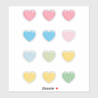 Pastel Hearts Sticker