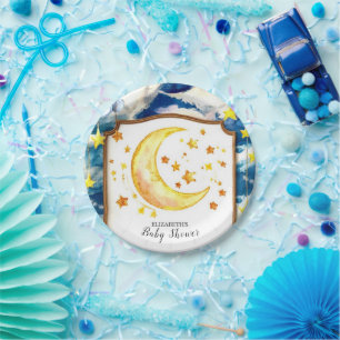 Pastel Heavenly Celestial Baby Shower Paper Plates