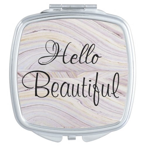 Pastel Hello Beautiful Compact Mirror