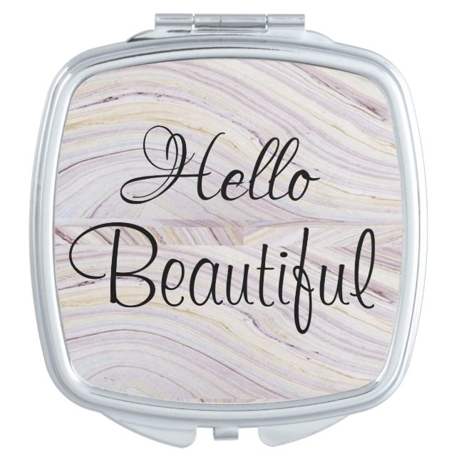 Pastel Hello Beautiful Compact Mirror (Front)