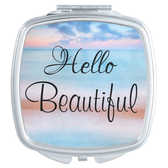 Pastel Hello Beautiful Compact Mirror (Front)