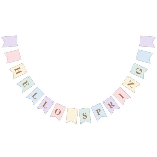 Pastel Hello Spring Bunting Flags