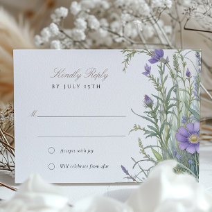 Pastel Herbal Garden Wedding RSVP Card