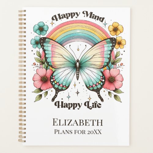 Pastel Hippie Happy Mind Happy Life Planner