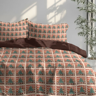 Pastel Holiday Duvet Groovy 70s Christmas Joy Cover