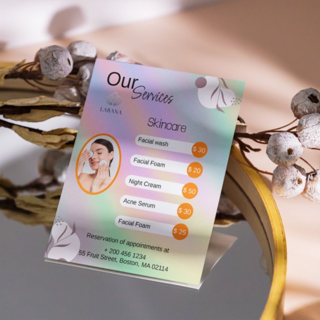 Pastel Holographic Elegant List Of Services Flyer (Pastel Holographic Elegant List Of Services Flyer)