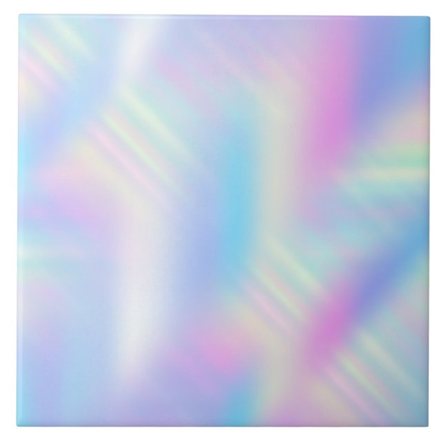 Pastel Holographic Gradient Iridescent Ceramic Tile (Front)