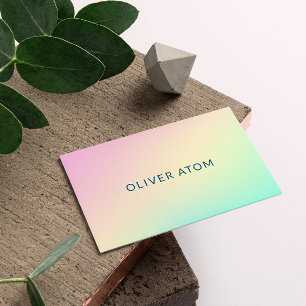 Pastel Holographic Modern Esthetician Business Card