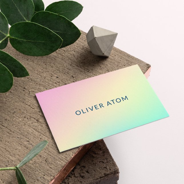 Pastel Holographic Modern Esthetician Business Card (Pastel Holographic Modern Esthetician Business Card)
