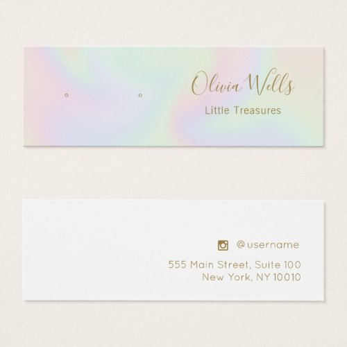 Pastel Holographic Stud Earring  Display Card