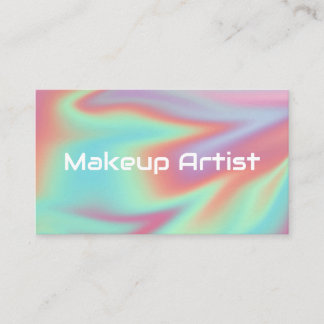 Pastel Holographic Swirl Abstract Business Card