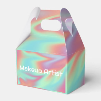 Pastel Holographic Swirl Abstract Favor Boxes