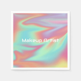 Pastel Holographic Swirl Abstract Napkins