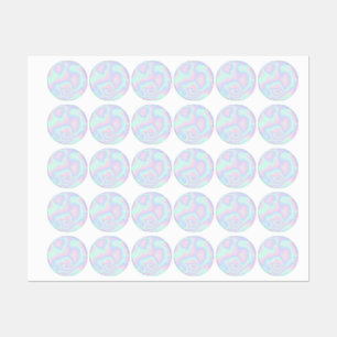 Pastel Holographic Texture Labels