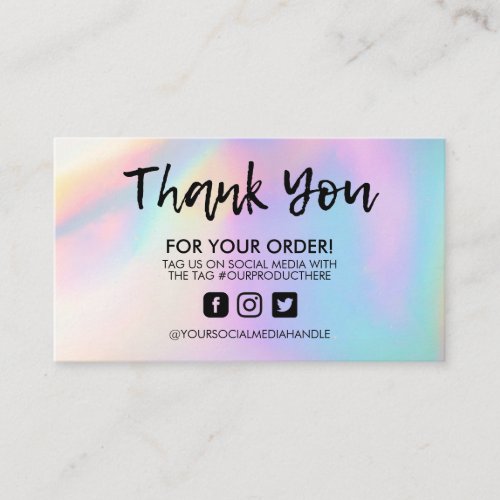 Pastel Holographic Thank You Media Insert