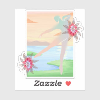 Pastel Horizon Dancer Floral Wall Art Sticker