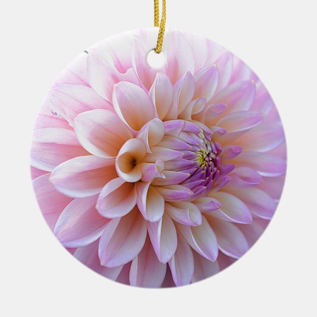 Pastel Hued Dahlia Ceramic Ornament (Front)