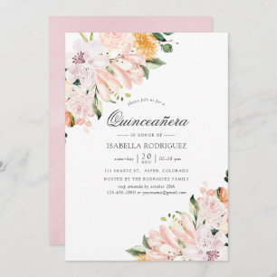Pastel Hues Floral Quinceañera Invitation