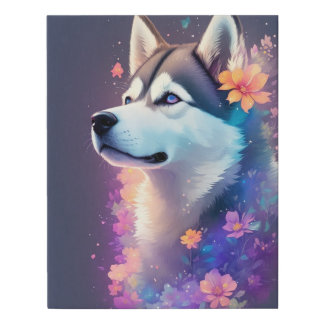 Pastel Husky Faux Canvas Print