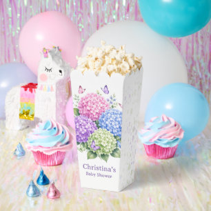 Pastel Hydrangeas and Butterfly Baby Shower Favor Boxes