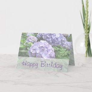 Pastel Hydrangeas at Trebah Birthday Card