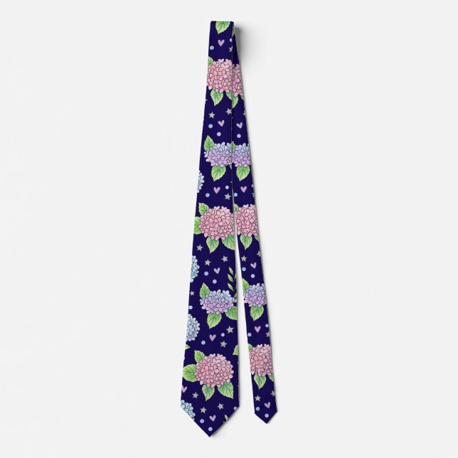 Pastel Hydrangeas Neck Tie (Front)