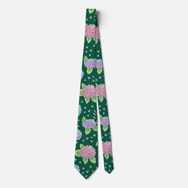 Pastel Hydrangeas Neck Tie (Front)