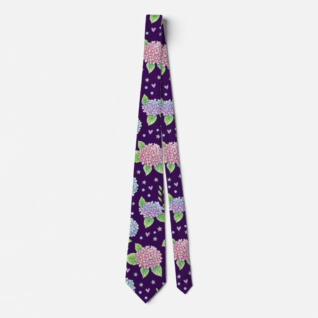 Pastel Hydrangeas Neck Tie (Front)