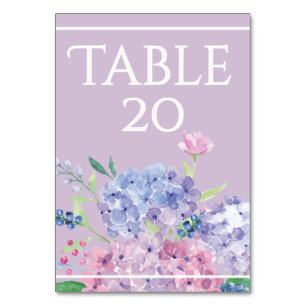 Pastel Hydrangeas - Vertical 3.5" x 5" Tablecard Table Number