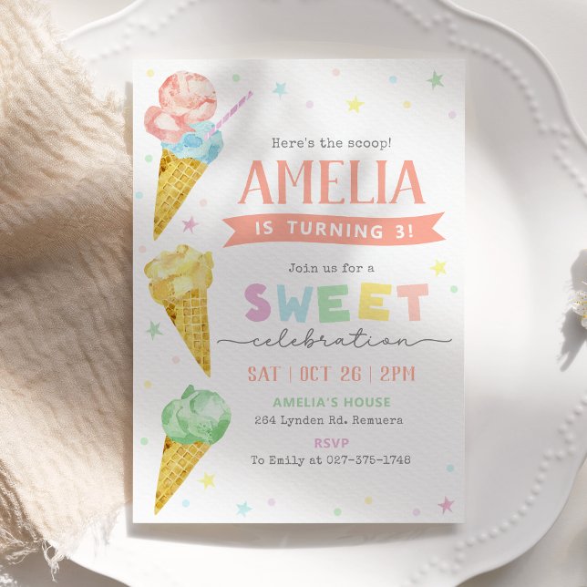 Pastel Ice Cream Birthday Invitation (Creator Uploaded)