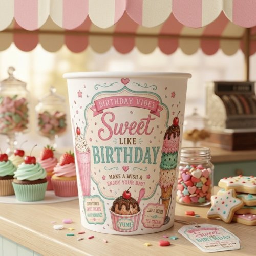 Pastel Ice Cream Birthday Party Sweet Paper Cups