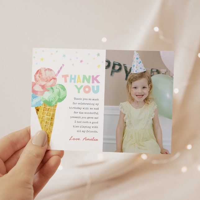 Pastel Ice Cream Birthday Photo Invitation (Creator Uploaded)
