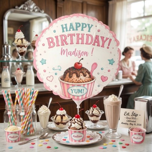 Pastel Ice Cream Birthday | Sweet Treats Party Balloon