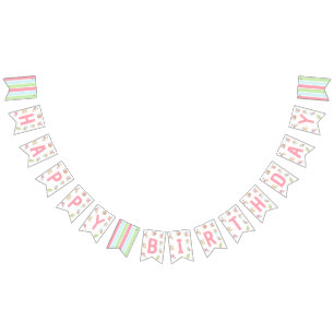 Pastel Ice Cream Cart Scoop Birthday Banner
