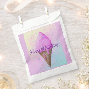 Pastel Ice cream Cone dripping Favor Bag