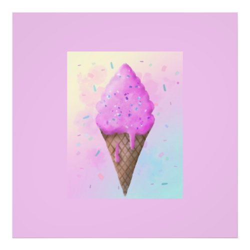 Pastel Ice cream Cone dripping Photo Print