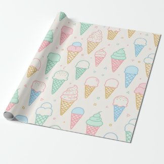 Pastel Ice Cream Cone Sweet Gift Wrapping Paper