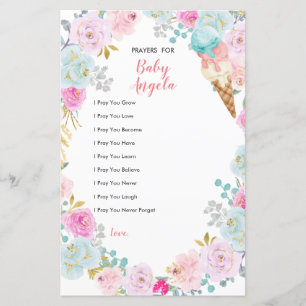 Pastel ice cream Floral Prayers for Baby