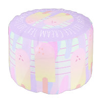 Pastel Ice Cream Ombre Name Pouf