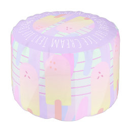 Pastel Ice Cream Ombre Name Pouf