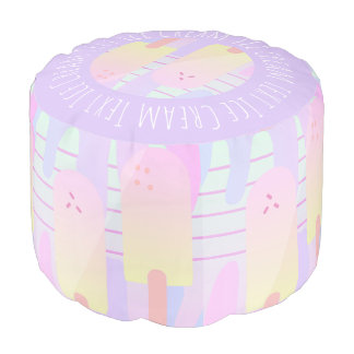 Pastel Ice Cream Ombre Name Pouf