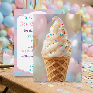 Pastel Ice Cream Party Invitation