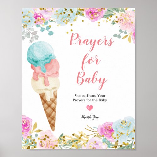 Pastel Ice cream Prayers for Baby Sign